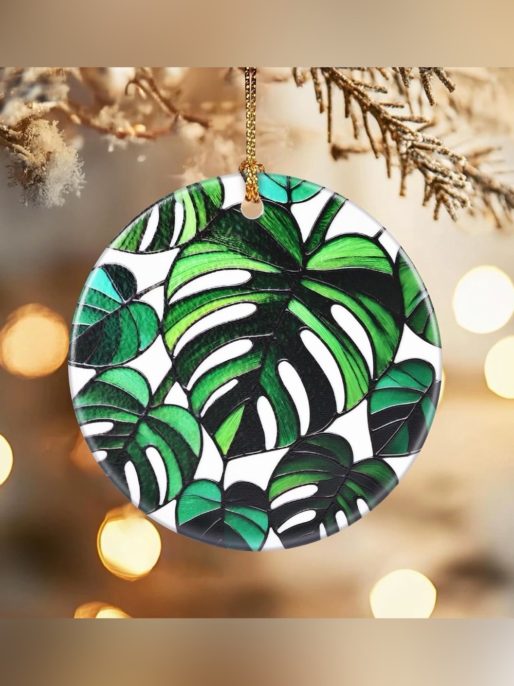 ✴️New✴️Green Monstera Leaf Ceramic (2/$15)